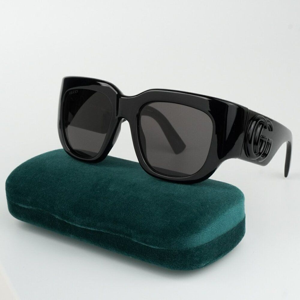 NEW Gucci GG1545S  001 Black Grey Women Square Sunglasses GG 1545S